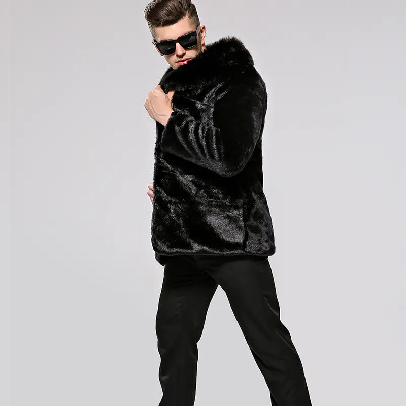 Men's Faux Fur Winter Coat and Plush Jacket