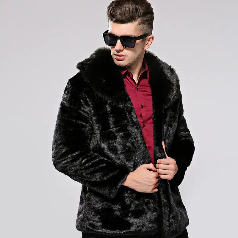 Men's Faux Fur Winter Coat and Plush Jacket