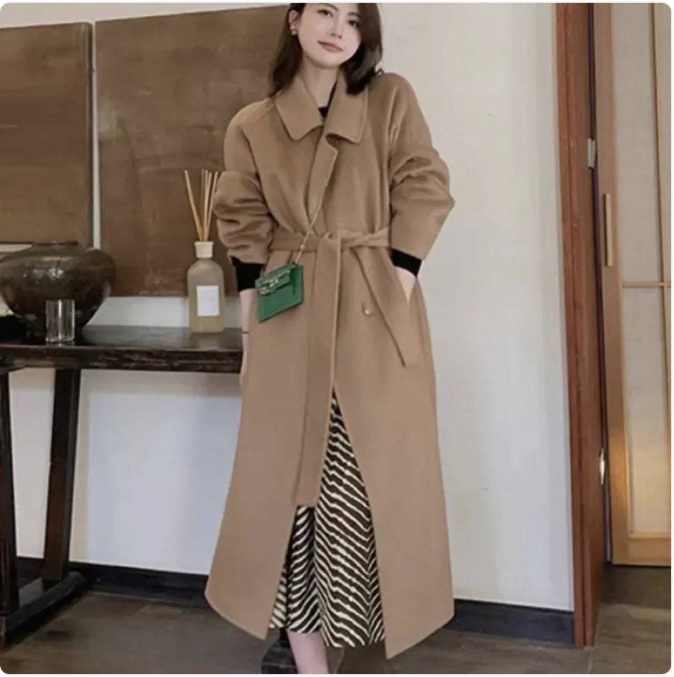 Hepburn Style Woolen Coat for Autumn/Winter