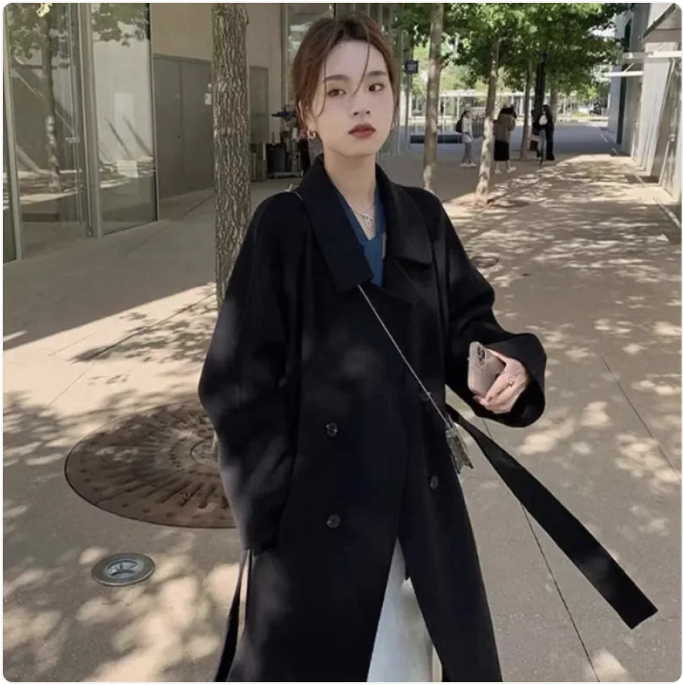 Hepburn Style Woolen Coat for Autumn/Winter