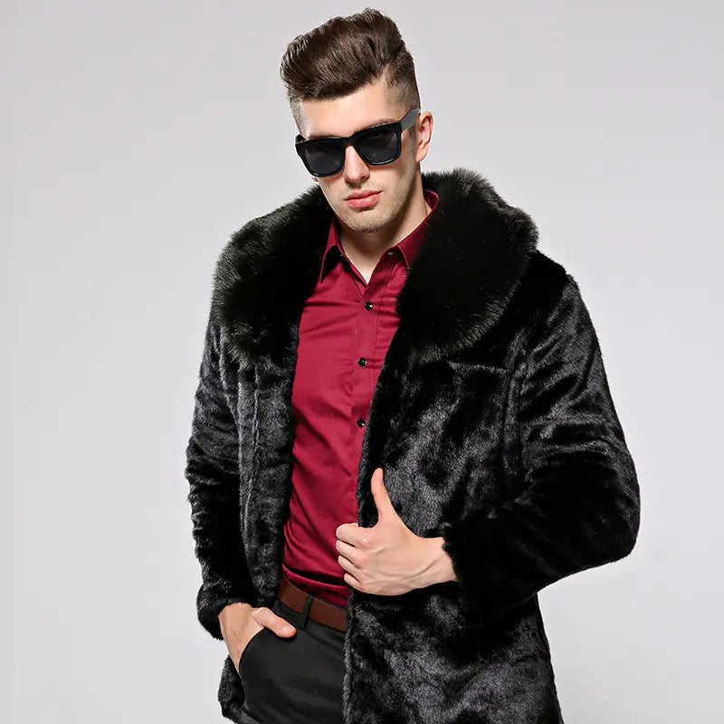 Men's Faux Fur Winter Coat and Plush Jacket