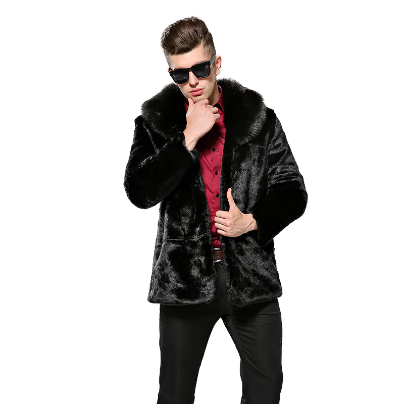 Men's Faux Fur Winter Coat and Plush Jacket