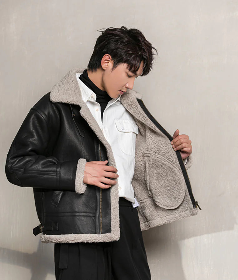 Horizon Men's Winter Coat with Thick Lamb Wool Lining